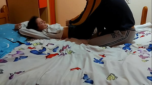 Brunette babe gets fucked by her roommate