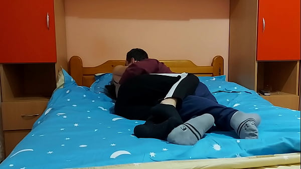 Teen babe with tight pussy rides boyfriend’s dick