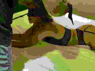 Threesome Fun with Tied-Up Girl Leads to Creampie and Mutual