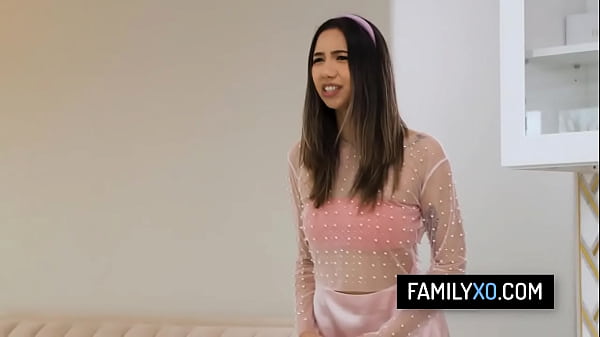 Teen stepdaughter decides to have some fun with her stepdad’s dick until he creampie her