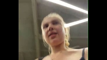 Crazy creampie in the public gym