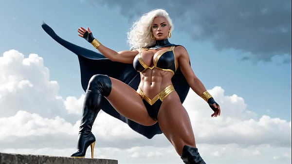 X-Men: Storm – Sexy White-Haired Latina With Perfect Body Takes It Deep in Every Hole