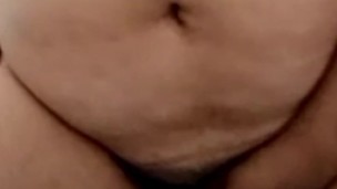 Hot video call with hairy young pussy gets hot when she sees my hard cock