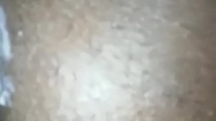 Horny petite ebony plays with wet little pussy, masturbate creampie