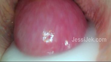 A big creampie inside me. The cum spilling out of my pussy—the moment of fertilization. JessiJek